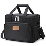 Lifewit Medium Lunch Bag Insulated Lunch Box Soft Cooler Cooling Tote for Adult Men Women, Black 12-Can (9L)