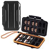 K&F CONCEPT 36 Slots SD Micro SD Memory Card Case, Water-Resistant SD Card Holder, Anti-Shock Card Carrying Storage Box for 24 Micro SD SDXC SDHC TF Cards and 12 SD SDXC SDHC Cards
