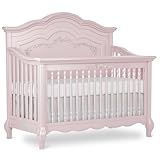 Evolur Aurora 5-in-1 Convertible Crib in Dusty Rose, Greenguard Gold Certified, Features 3 Mattress Height Settings, Sturdy and Spacious Baby Crib, Wooden Furniture
