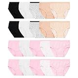 Fruit of the Loom Girls' Tag Free Cotton Brief Underwear Multipacks, Brief-20 Pack-Black/Pink/Grey, 12