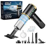 JIXINMIYUE Car Handheld Vacuum Cordless: Car Vacuum Cleaner with 16000Pa Ultra-Strong Suction, Brushless Motor & HEPA Filter - Lightweight Design for Drivers and Office Workers- Glossy Black