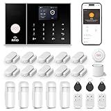 LWOHSI PG108 Alarm System for Home Security,WiFi+GSM 4G DIY Alarm Kit with Phone APP Alert, Door/Window Sensor, Remote, Compatible with Alexa and Google for House, Apartment