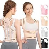 Fit Geno Back Brace Posture Corrector for Women and Men, Shoulder Straightener, Adjustable Full Back Support, Upper and Lower Back Pain Relief - Scoliosis, Hunchback, Thoracic, Spine Corrector (M)