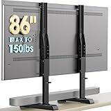 Universal TV Stand, Table Top TV Stand Base Replacement for Most 37 to 86 Inch LCD LED TVs, 7 Height Adjustable TV Legs with Cable Management Hold up to 150lbs, Max VESA 800x600mm, Black AX10TB01