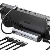 JSAUX Docking Station for Steam Deck/ROG Ally/Legion Go/MSI Claw, 6-in-1 Steam Deck Dock with HDMI 4K@60Hz, Gigabit Ethernet, 3 USB A 3.0 and 100W Charge, Compatible with Steam Deck OLED-HB0603