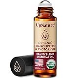 UpNature Beauty Castor Oil Roll On Eye Roller - 100% Organic Frankincense and Castor Oil for Face, Dark Circles, Fine Lines, Under Eyes and Skin