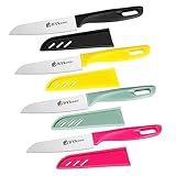BYkooc 8 pieces Paring Knives (4PCS Peeling Knives and 4PCS Knife Sheath), Ultra Sharp Vegetable and Fruit Knife,German Steel Small Kitchen Knife with PP Plastic Ergonomic Handle