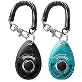 Dog Training Clicker with Sring Wrist and Keyring - Pet Dog Training Clickers for Puppy, Cat, Potty, Bird, Horse, Pet, Trainer Training Tools, Behavior Aids