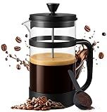Utopia Kitchen Borosilicate Glass French Press Coffee Maker 34 oz, Heat-Resistant Cafetiere & Tea Maker, Thickened Glass Coffee Press for Travel and Camping, Black