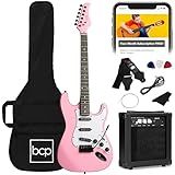 Best Choice Products 39in Full Size Beginner Electric Guitar Starter Kit w/Case, Strap, 11W Amp, Strings, Pick, Tremolo Bar - Pink