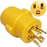 NEMA L14-30P Male to 6-50R Female Generator Adapter Plug, 30A 4 Prong Twist Lock to 50A 3 Prong 240V Welder Power Cord Adapter for Generator Welding Machine