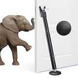 Door Security Bar, 1.2" Heavy Duty Steel Tube, Anti-Slip Wide Rubber Base