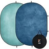 Kate Collapsible Backdrop Pop Up Photo Backdrops Blue Folded Background for Headshot, for Portrait Photography, for Video, 5x6.5ft