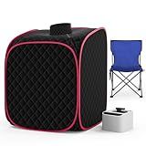 Portable Steam Sauna Box at Home, 9 Levels Heating, Sauna Tent for Home with Steamer and Folding Chair, Sauna Box for Relaxation, Detoxification, Spa, Sauna Box