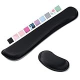 Hoewina Keyboard Wrist Rest,Ergonomic Wrist Rest,Superfine Fabric and Gel Memory Foam Wrist Pad for Computer Keyboard for Easy Typing & Pain Relief, Suitable for Office, Family, Outdoor, Black