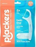 Plackers Twin Line Floss Picks, Intense Mint, 300 Count