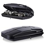 Hard Shell Roof Cargo Box, 16 Cu Ft Rooftop Cargo Carrier with Dual Side Opening, ABS PMMA Black Roof Box for Car SUV, 130 lbs Capacity, 58.3"x35.4"x13", Tool-Free Install