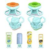 Bottle Emptying Cap Kit, 4 Pack Lotion Bottle Caps to Invert Bottles for Bathroom, Zero Waste Flip Upside Down Bottles Saver to Get The Last Drop of Shampoos Lotions Body Wash 2 Pack-24mm&2 Pack-28mm