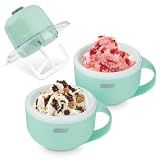 Dash My Mug Ice Cream Maker Bundle, 2 Half-Pint Freezer Mugs, Aqua