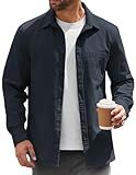 COOFANDY Mens Lightweight Button Down Shirt Jacket Casual Shacket Overshirt