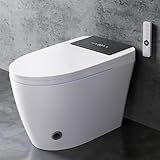 Loniko Smart Toilet with Built-In Bidet, Heated Seat & Dual Auto Flush, Foot Sensor, Tankless One-Piece Electric Toilet with Warm Water Wash, Air Dryer, LED Display & 1000g Powerful Flush, 1.28GPF