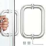 Young Dance 6-Inch (CTC) Glass Shower Door Handle, 3/4" Diameter Tubular Back-to-Back Shower Door Pull,for 1/4"–1/2" Thick Glass and 1-3/8"–2-1/6" Frameless Shower Doors Pull Handle（Brushed Nickel）