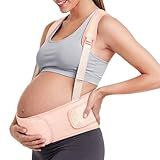 Nuliie Pregnancy Belly Band with Shoulder Straps, Non-Slip Maternity Belly Band for Back, Abdomen & Waist Support, Pregnancy Belt Adjustable Fit, Comfortable Wear, M