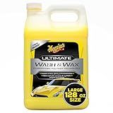 Meguiar's Ultimate Wash and Wax, Car Wash and Wax Cleans and Shines in One Step, Wash, Shine, and Protect with an Enhanced pH Neutral Car Paint Cleaner, 1 Gallon
