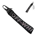 Geetgg Car Key Chain, Fabric Keychain Wrist Lanyard, Car Accessories Key Ring for Cars Keys Wallets Jeans Backpack Decoration (Black)