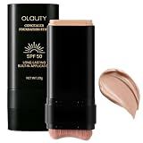 Foundation Stick, 2 in 1 Dual-Ended Long-Lasting Concealer Korean Foundation Stick, Full Coverage Foundation Makeup, Sunscreen Concealer Stick, Tattoo Cover Up Makeup, Matte Finish for Face (WHEAT)