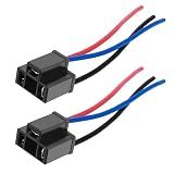 2PCS H4 Headlight Connector,12V 18AWG Headlight Socket with Headlight Pigtail for Replacement Broken Male/Female Headlight Connector,3-Pin Connector for Most Trucks,Cars (Female/2PCS)