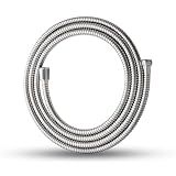 OFFO Shower Hose, 120 in Kink Free Stainless Steel Extra Long Shower Hose Replacement, Flexible Handheld Shower Head Hose Extension for Pet Bathing Cleaning, Nickel Gray