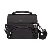 Bentgo® Deluxe Lunch Bag - Durable and Insulated Lunch Tote with Zippered Outer Pocket, Internal Mesh Pocket, Padded & Adjustable Straps, & 2-Way Zippers - Fits Most Lunch Boxes (Carbon Black)