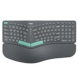Nulea Wireless Ergonomic Keyboard, Split Keyboard with Cushioned Wrist Rest, USB and Bluetooth Connectivity, USB-C Rechargeable, Compatible with Windows Mac