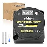 Nilight 12V 140 AMP Dual Battery Isolator Auto Manual Voltage Sensitive Relay with Digital Voltmeter Smart VSR Automatic Charger Disconnect w/Voltmeter for Truck RV UTV Boat Can Am