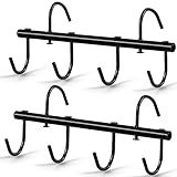 Dunzy 2 Pcs Black Tack Rack with Swivel Hooks 6 Hook Horse Trailer Organizer Portable Tacks Hangers Hanging Bridle for Horse Tack Holder Stall Barn and Fence Trailer Accessories