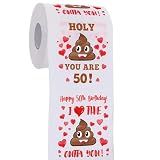 50th Birthday Gifts for Women, Men, Her, Him - Happy Prank Toilet Paper - 50th Birthday Decorations, Party Supplies Favors - 50 Years Old Funny Gag Gift Ideas, Novelty Bday Present for Friends, Family
