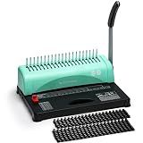 OFFNOVA Binding Machine, 21-Hole 450 Sheets Paper Comb Punch Binder Machine for Letter Size / A4 / A5 Paper, Easy to Punch Handle, Adjustable Margin