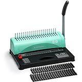 OFFNOVA Binding Machine, 21-Hole 450 Sheets Paper Comb Punch Binder Machine for Letter Size / A4 / A5 Paper, Easy to Punch Handle, Adjustable Margin