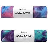 Eunzel 2 Pack Hot Yoga Towel with Grip Dot, Non Slip Yoga Mat Towe Sweat Absorbent Towel for Hot Yoga,Bikram, Pilates and Fitness 72" x 24", Purple & Pink/Green & Purple