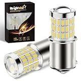 iBrightstar 1156 LED Bulb White, BA15S 1141 Camper Rv LED Lights Bulbs Super Bright for Back Up Reverse Lights Brake Tail Lights Turn Signal Lights, 2 Pack