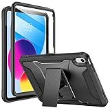 Soke Case for iPad (A16) 11th Generation 11-inch 2025, iPad 10th Generation 10.9-inch 2022, with Built-in Screen Protector and Kickstand, Rugged Full Body Protective Cover - Black