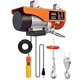 Electric Winch, 440 lbs Material Handling Tool, 110V Electric Hoist with 13ft Remote Control,39.4ft Single Cable Lifting Height & 11.5 Ft Power Cord, Warehouses, Construction Site, Attic