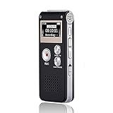 Digital Voice Recorder 16GB Voice Recorder with Playback for Lectures - USB Rechargeable Dictaphone Upgraded Small Tape Recorder Device