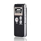 Digital Voice Recorder 16GB Voice Recorder with Playback for Lectures - USB Rechargeable Dictaphone Upgraded Small Tape Recorder Device