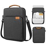 MoKo 13.3-14 Inch Laptop Sleeve Bag Fits Mac Neo 13-inch A18 Pro, Mac Pro 13.3" M2 2022/M5/M5 Pro/M5 Max 14.2" 2026, Mac Air 13.6" M5 2026, Handle Carrying Case with Shoulder Strap, Black & Gray