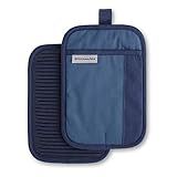 KitchenAid Beacon Two-Tone Non-Slip Pot Holder Set, Navy/Ink, 7"x10", 2 Piece
