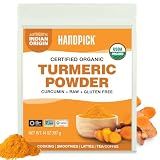 HANDPICK Organic Turmeric Powder with Curcumin (397g/14oz) | Authentic Indian Origin | Gluten Free | Made from Turmeric Root (Packaging may vary)