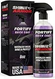 SHINE ARMOR Fortify Quick Coat - 8oz Ceramic Waterless Detailer Spray | 3-in-1 Wash, Wax & Nano-Ceramic Coating | Mirror Shine, Zero Streaks, No Dust Residue | 6-12 Month Protection | Made in USA