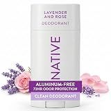 Native Deodorant Contains Naturally Derived Ingredients, 72 Hour Odor Control, Deodorant for Women and Men, Aluminum Free, Lavender & Rose 2.65oz